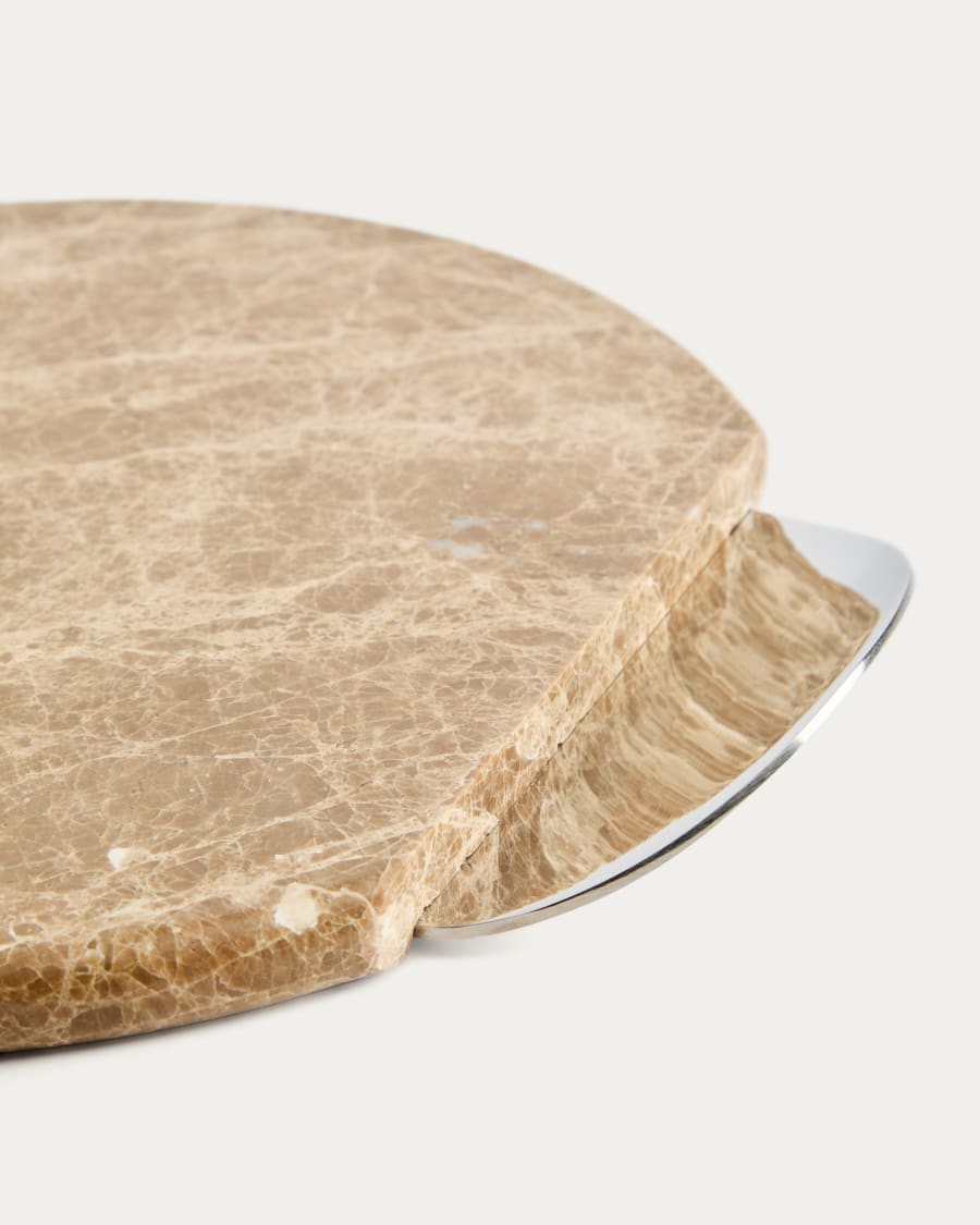 Servierbrett Adoma aus Marmor und Metall