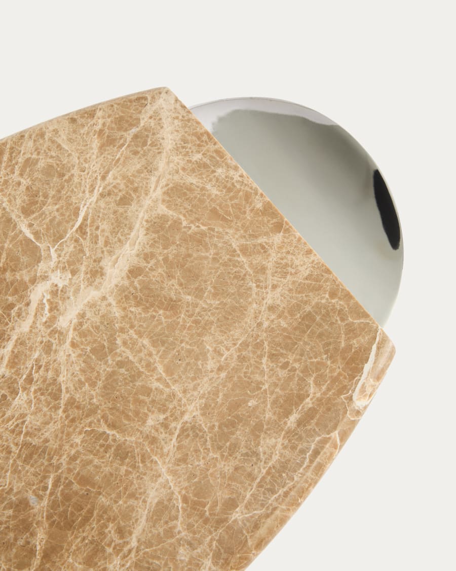 Servierbrett Adoma aus Marmor und Metall
