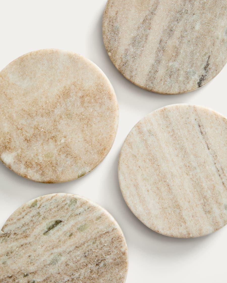 Zera set of 4 beige marble coasters