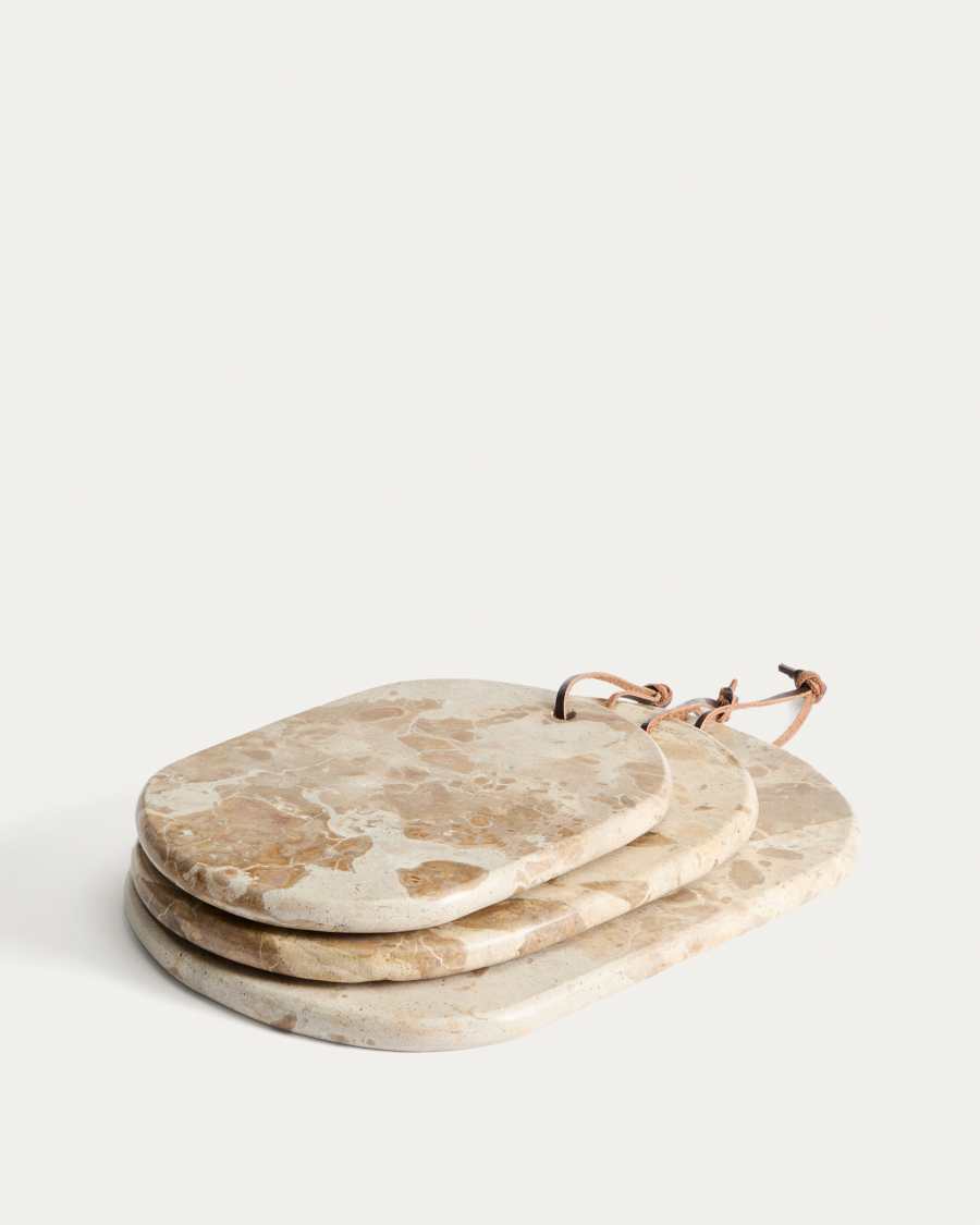 Orlina tray in beige marble 35 x 23 cm