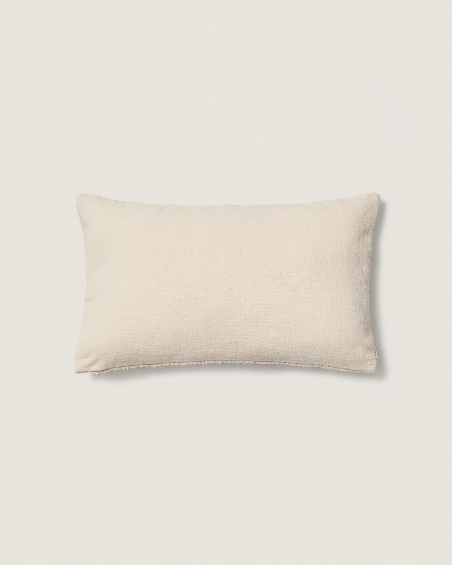 Housse de coussin Enari en coton beige et marron 50 x 30 cm