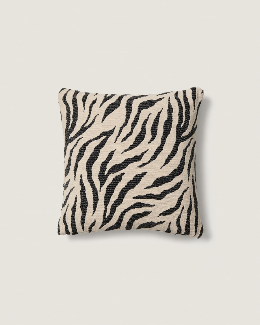 Meluni zebra cotton jacquard cushion cover 45 x 45cm