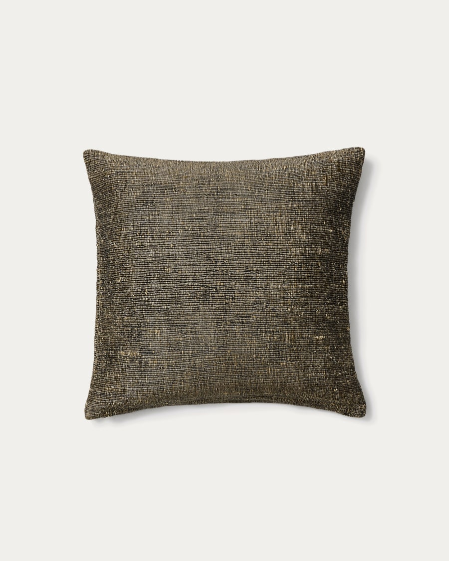 Machiel cushion cover in black and white viscose jacquard 50 x 50 cm