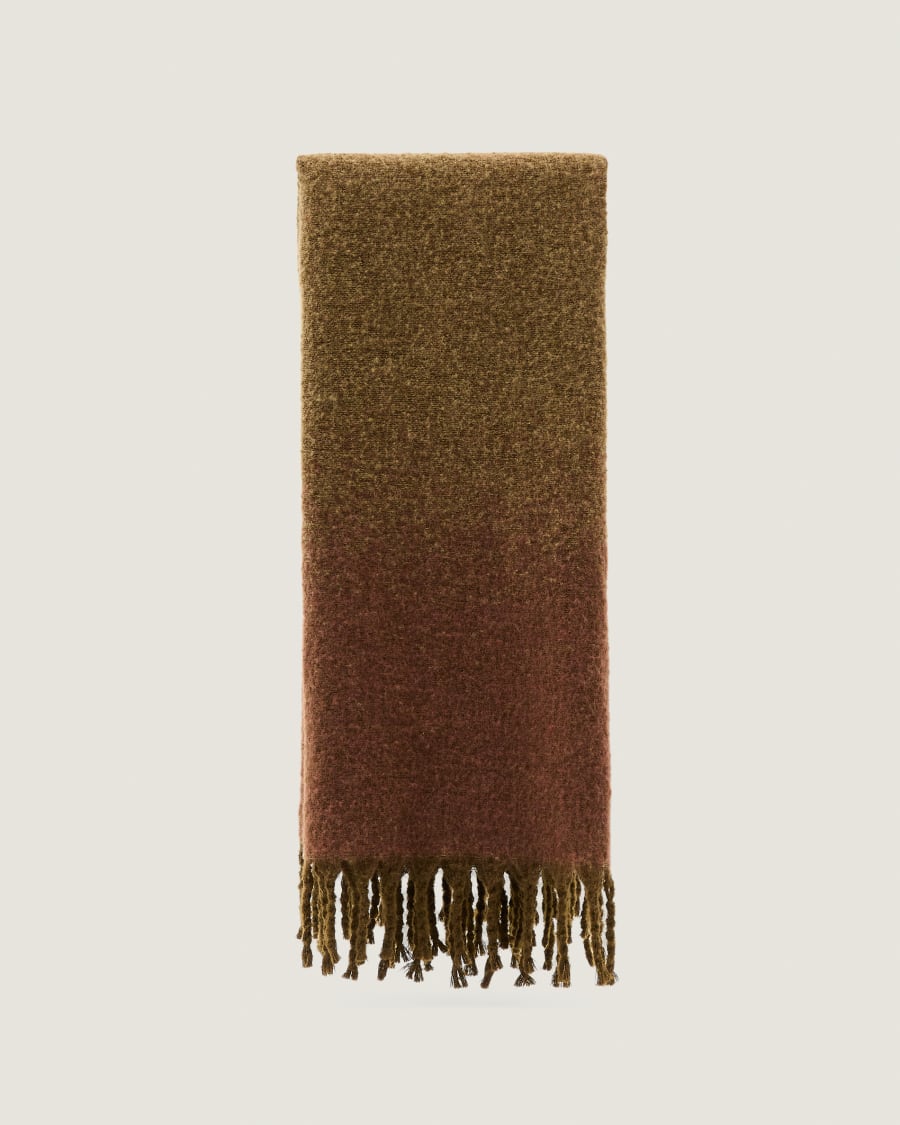 Coperta Elvori verde con frange 170 x 130 cm