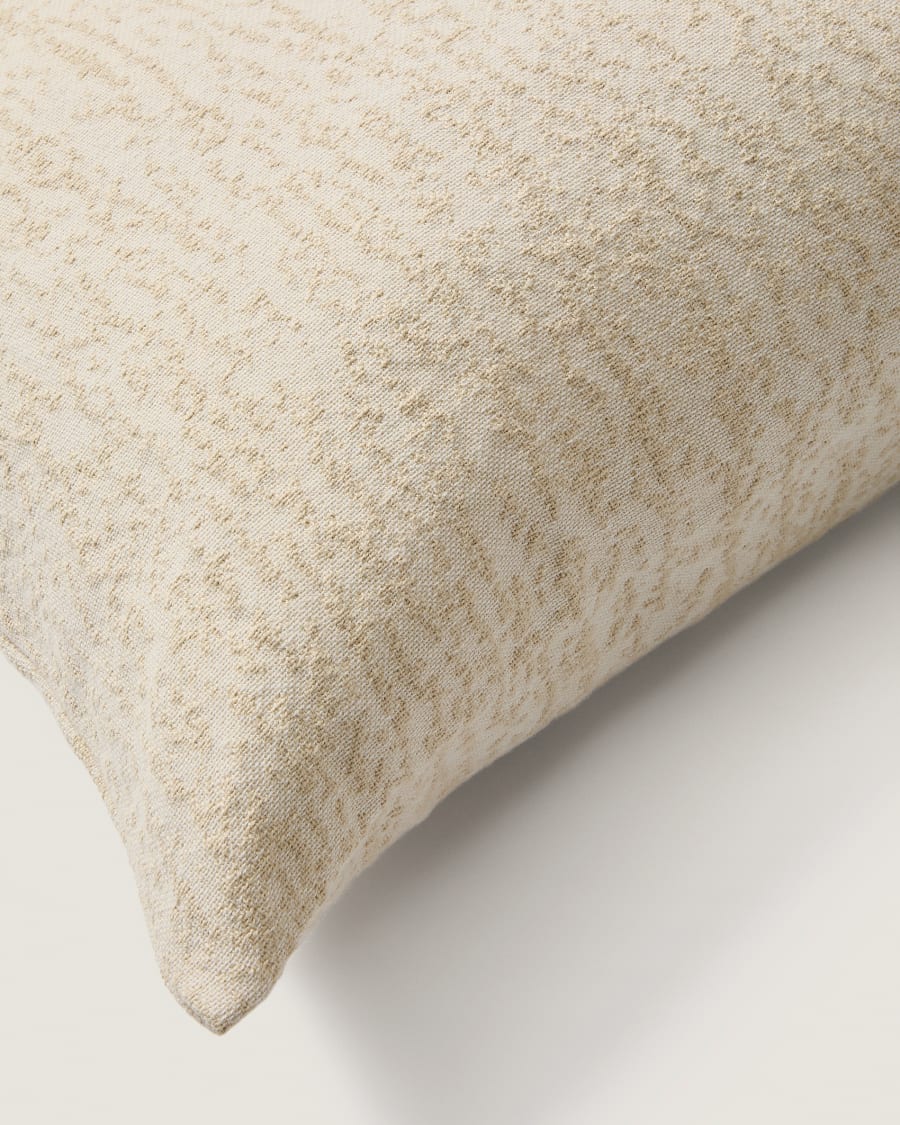 Housse de coussin Melien en jacquard à pois écru 50 x 50 cm
