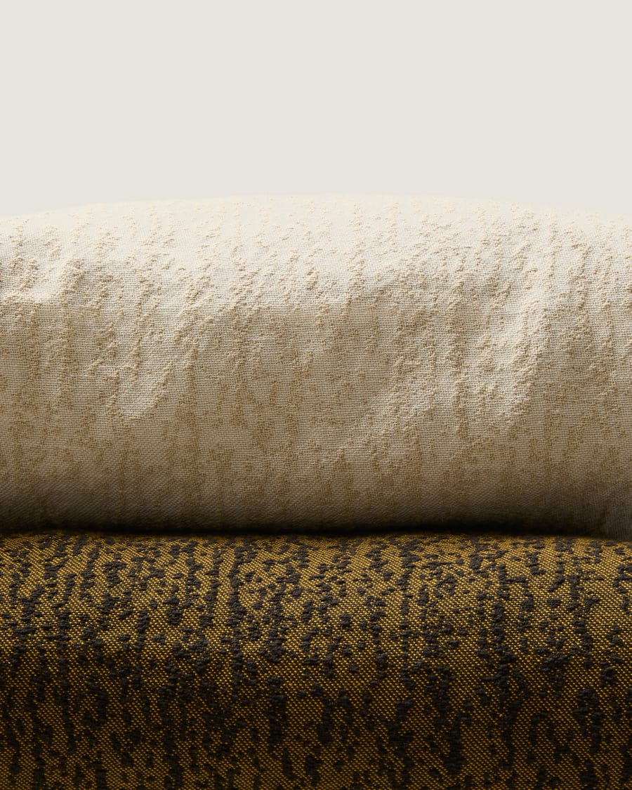 Housse de coussin Melien en jacquard à pois vert 50 x 50 cm