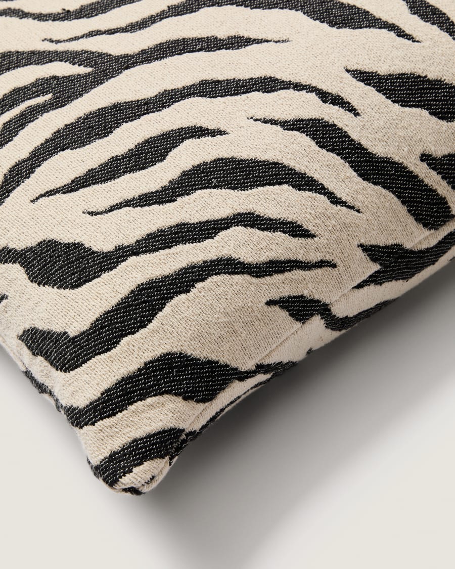 Meluni zebra cotton jacquard cushion cover 45 x 45cm