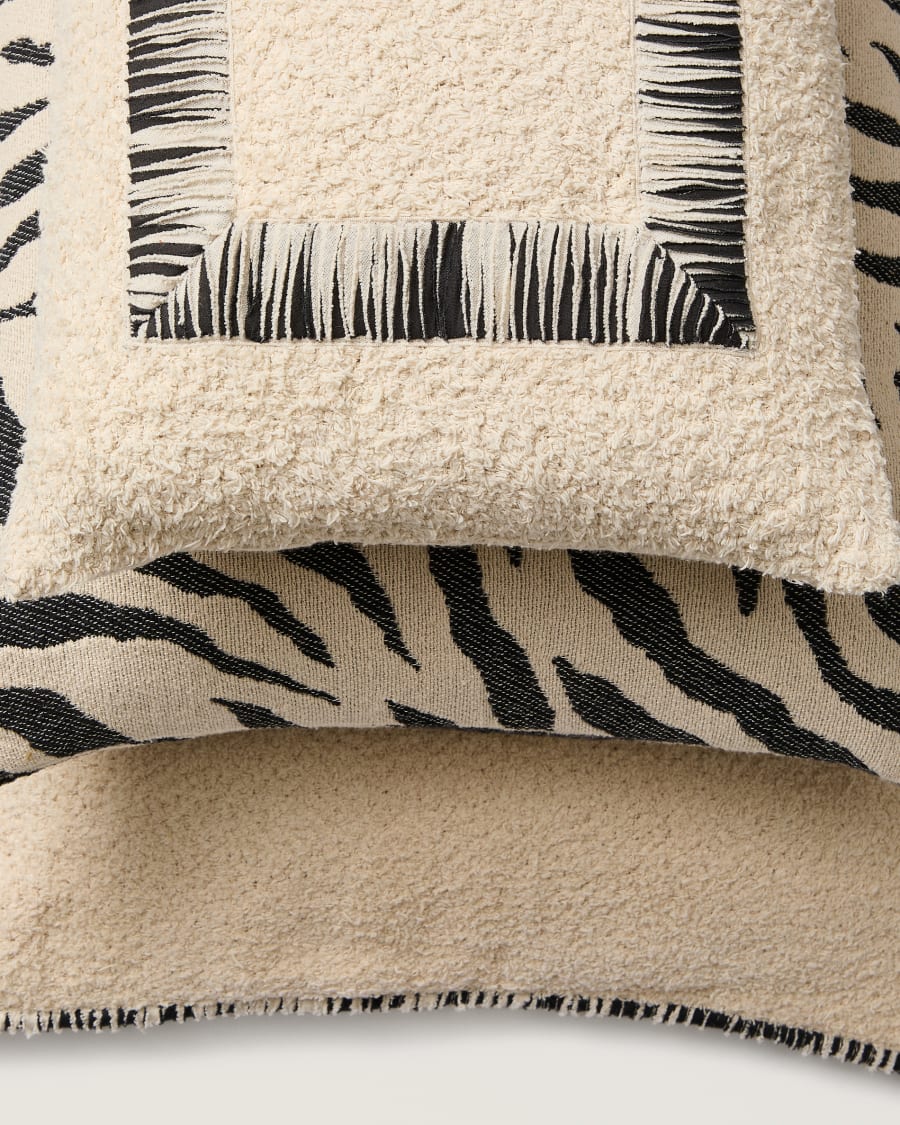 Meluni zebra cotton jacquard cushion cover 45 x 45cm