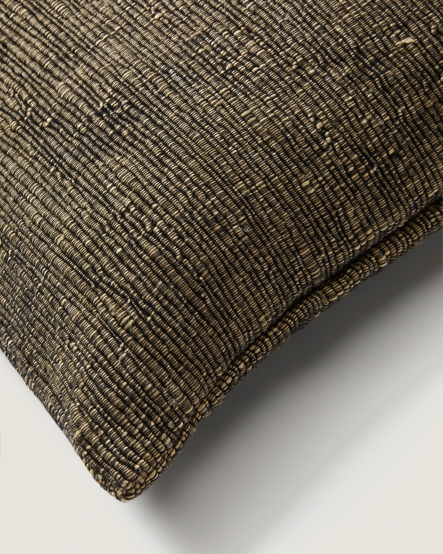 Machiel cushion cover in black and white viscose jacquard 50 x 50 cm