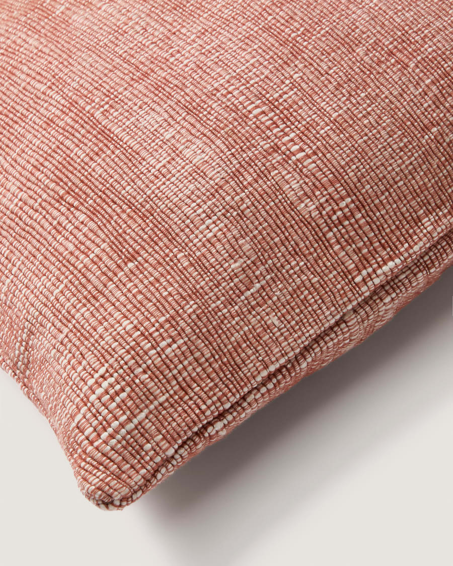 Machiel cushion cover in orange and white viscose jacquard 50 x 50 cm