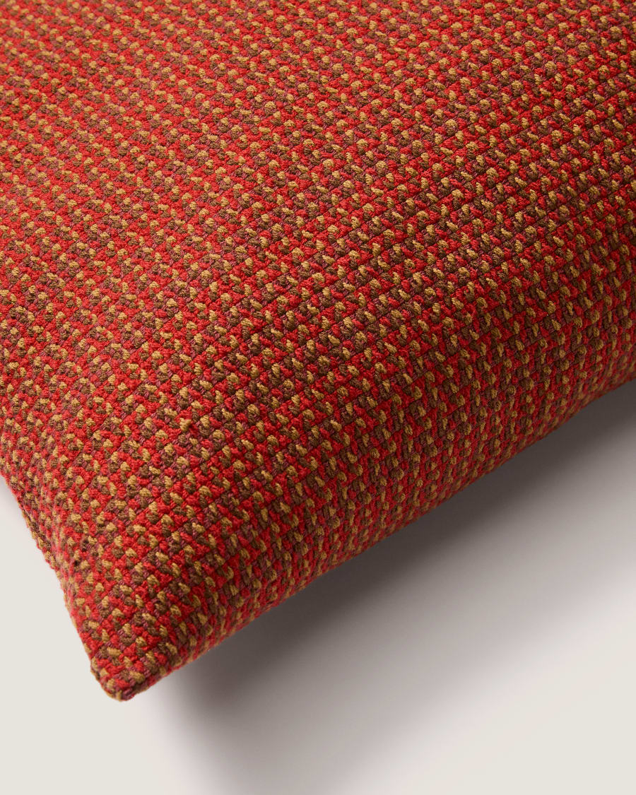 Housse de coussin Nuval en tissu structuré rouge 50 x 50 cm