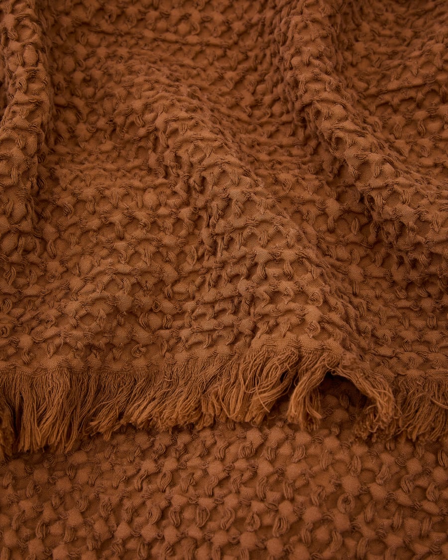Coperta Nulina 100% cotone waffle arancione scuro 130 x 170 cm