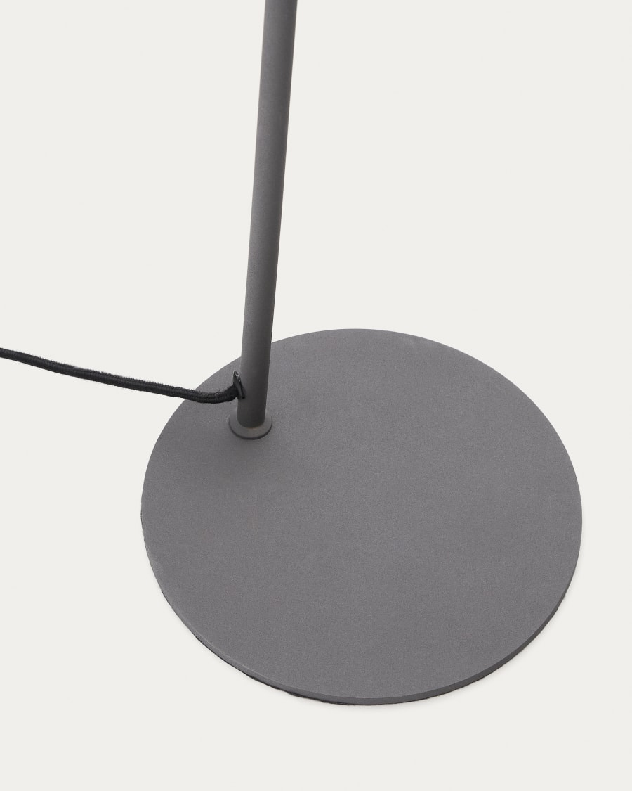 Manie metal floor lamp with black cast-iron-effect finish