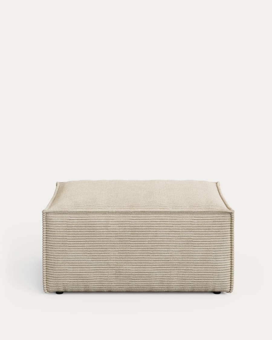 Blok fire-retardant footrest in thick ecru corduroy 90 x 74cm FSC Mix Credit FR
