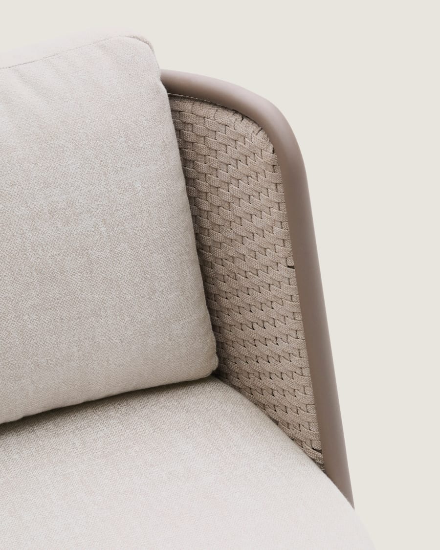 Sedalis outdoor armchair in aluminium and taupe rope cord