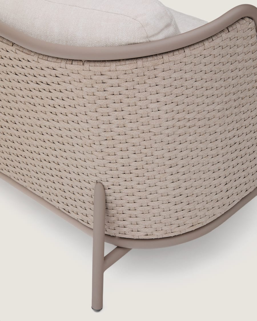 Sedalis outdoor 3-seater sofa in aluminium and taupe rope cord 210cm