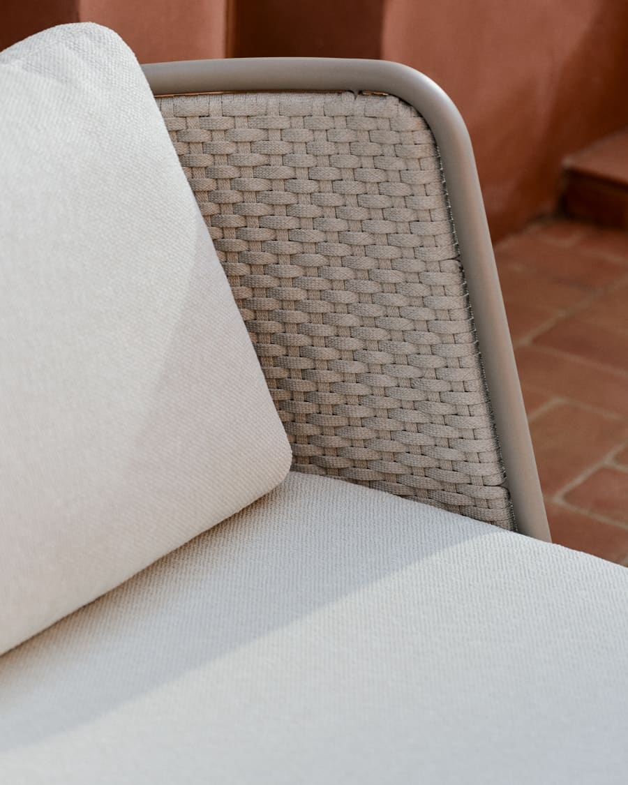Sedalis outdoor armchair in aluminium and taupe rope cord