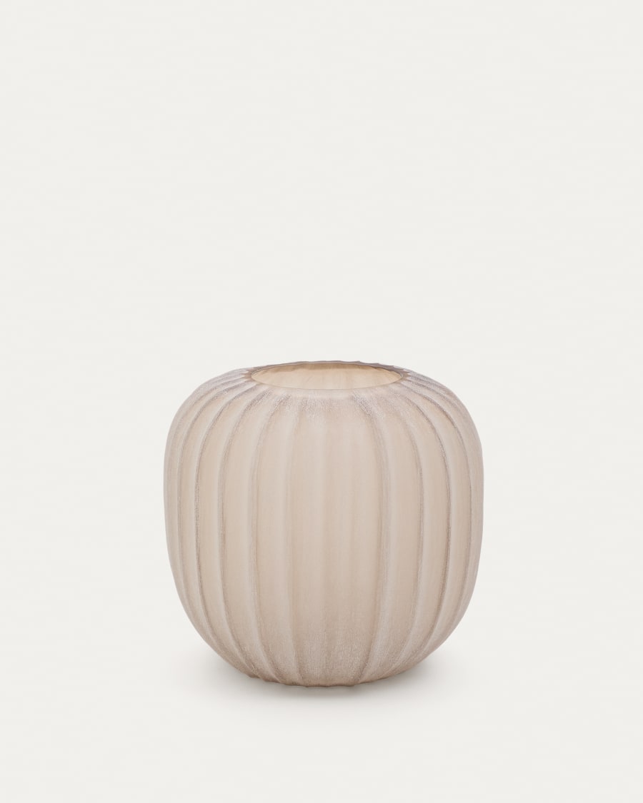 Lumia beige glass vase 27cm