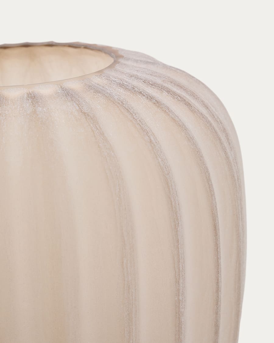 Lumia beige glass vase 27cm