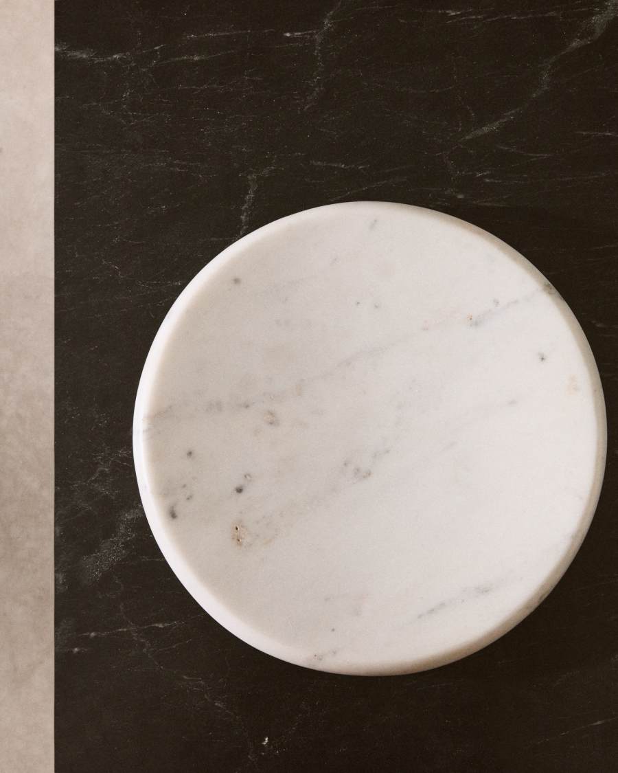 Plateau Obena en marbre blanc Ø 25 cm