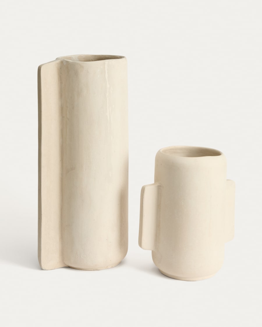Mireni papier-mâché vase beige 38 cm