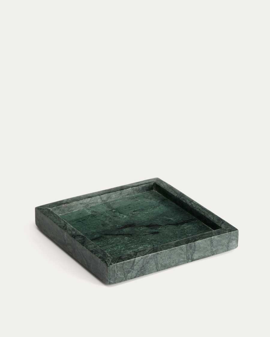 Plateau Serela en marbre vert 18 x 18 cm