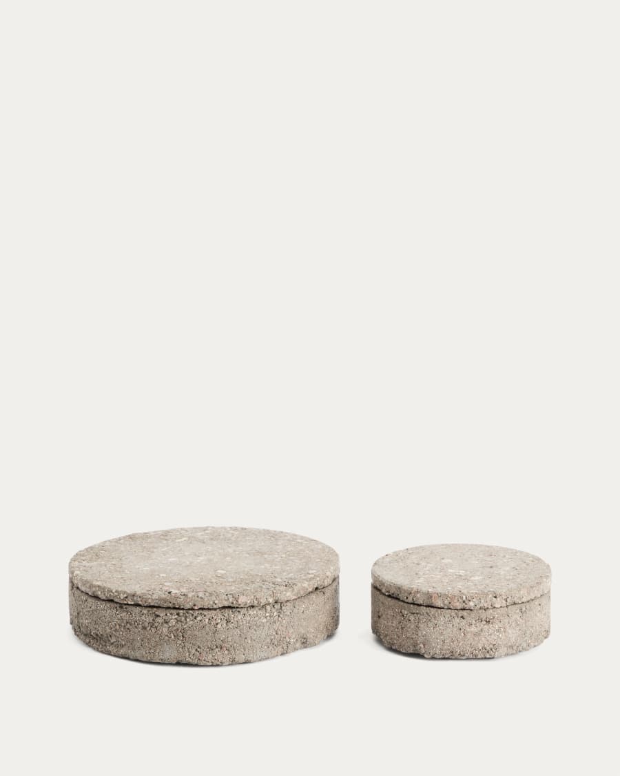 Mirani decoratieve doos van steen Ø 15 cm