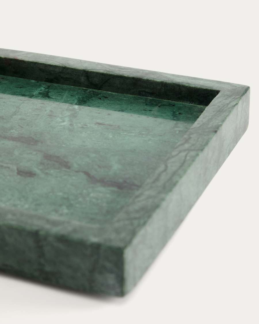 Plateau Serela en marbre vert 18 x 18 cm