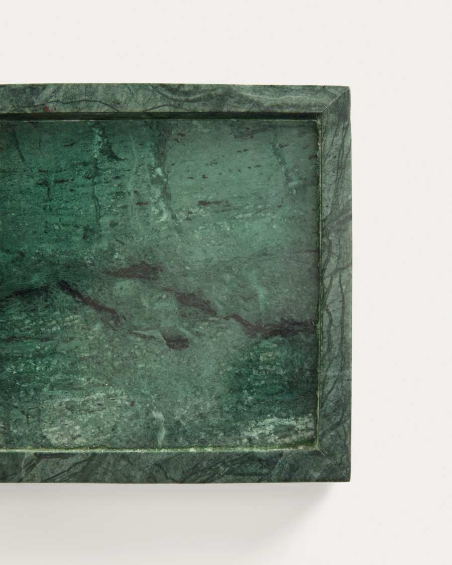 Plateau Serela en marbre vert 18 x 18 cm