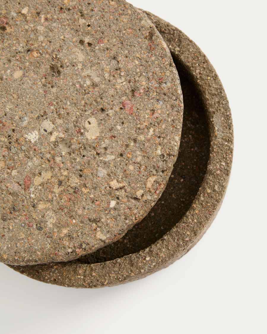 Mirani decoratieve doos van steen Ø 15 cm