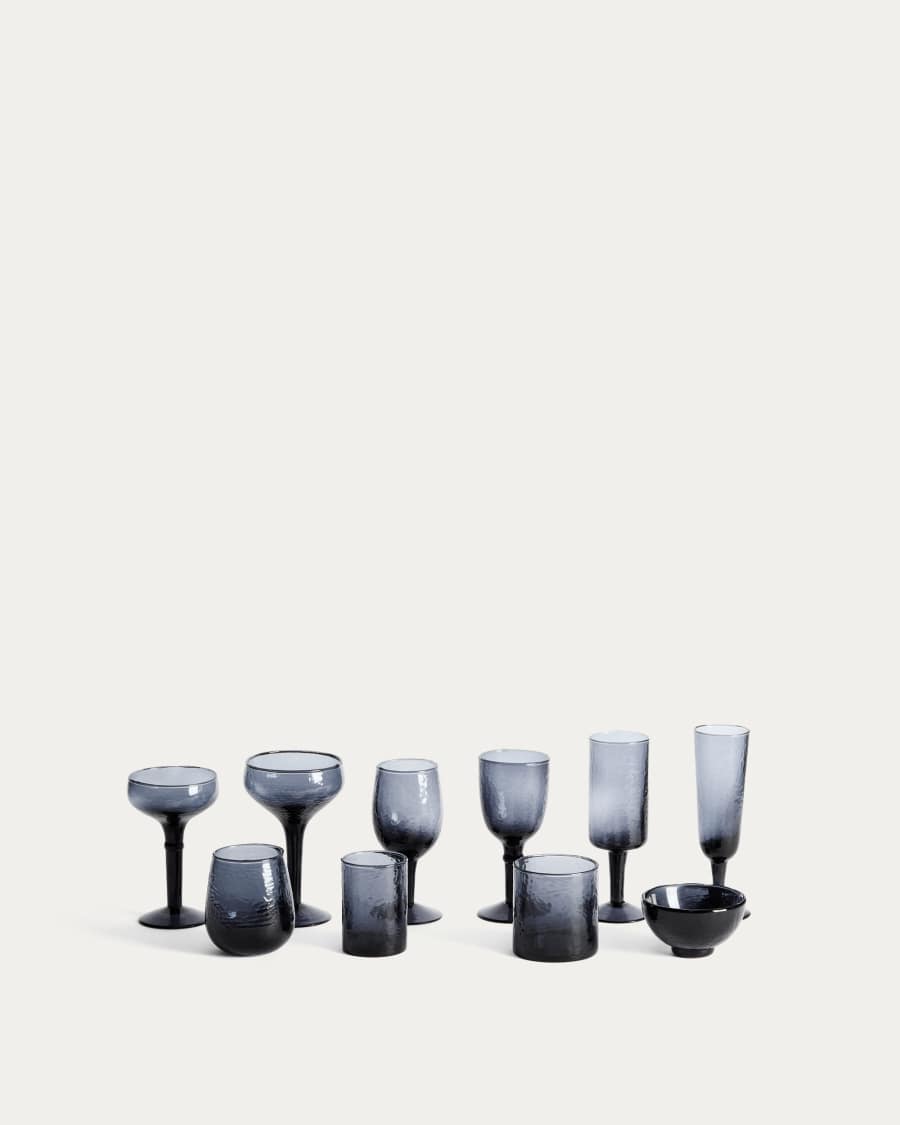 Sileia kleine blauwe kom van gerecycled glas