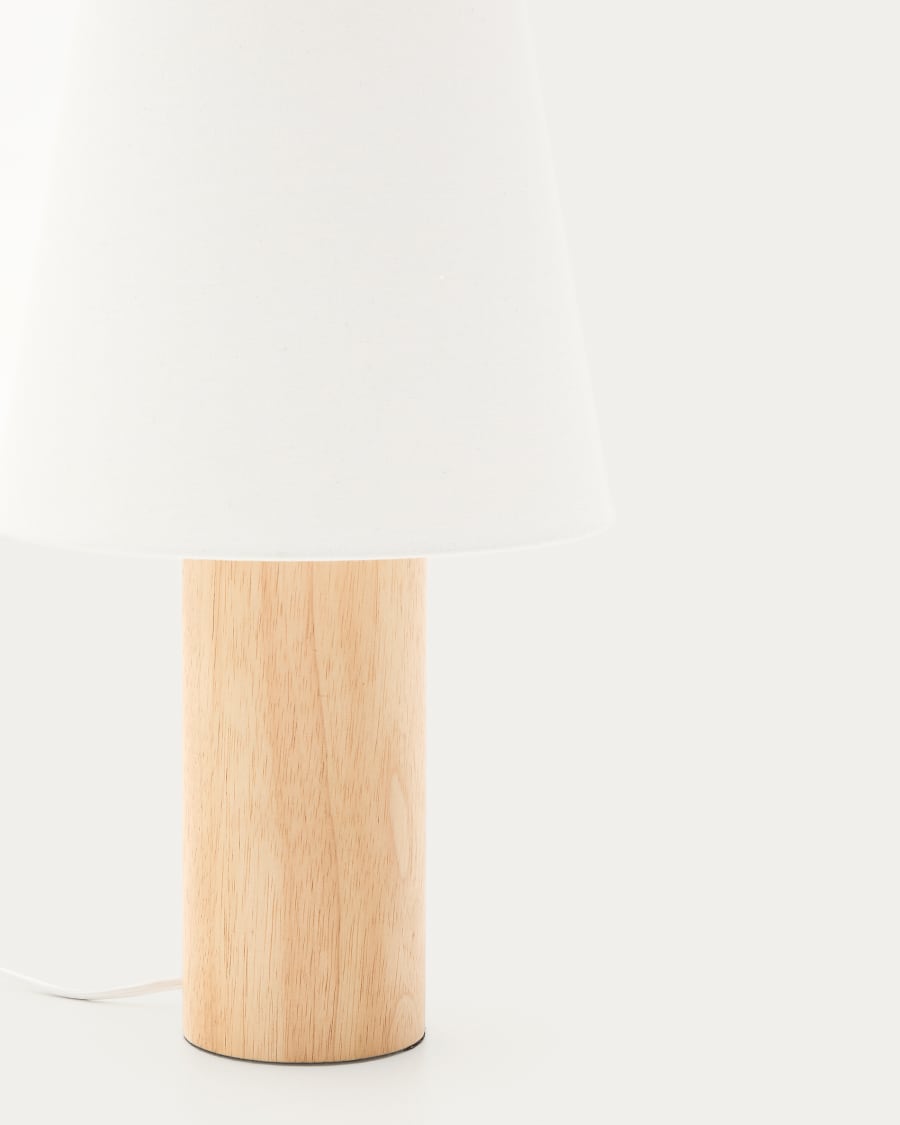 Marga table lamp made from solid rubber wood with natural finish