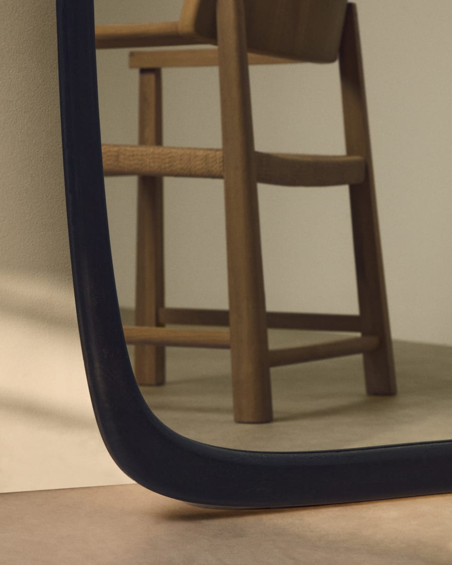 Alura black teak wood mirror 94.5 x 192cm FSC 100%