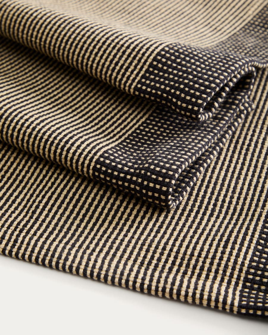 Briven set of 2 black 100% cotton tablecloths 35 x 50cm