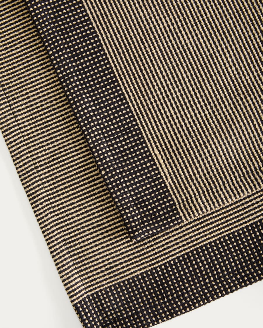 Briven set of 2 black 100% cotton tablecloths 35 x 50cm