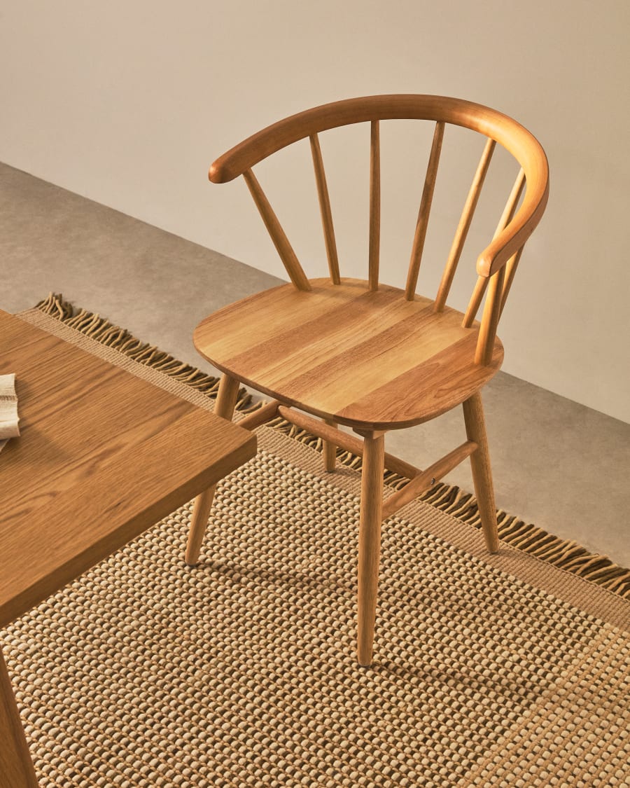 Trise MDF and solid rubber wood chair with natural lacquer