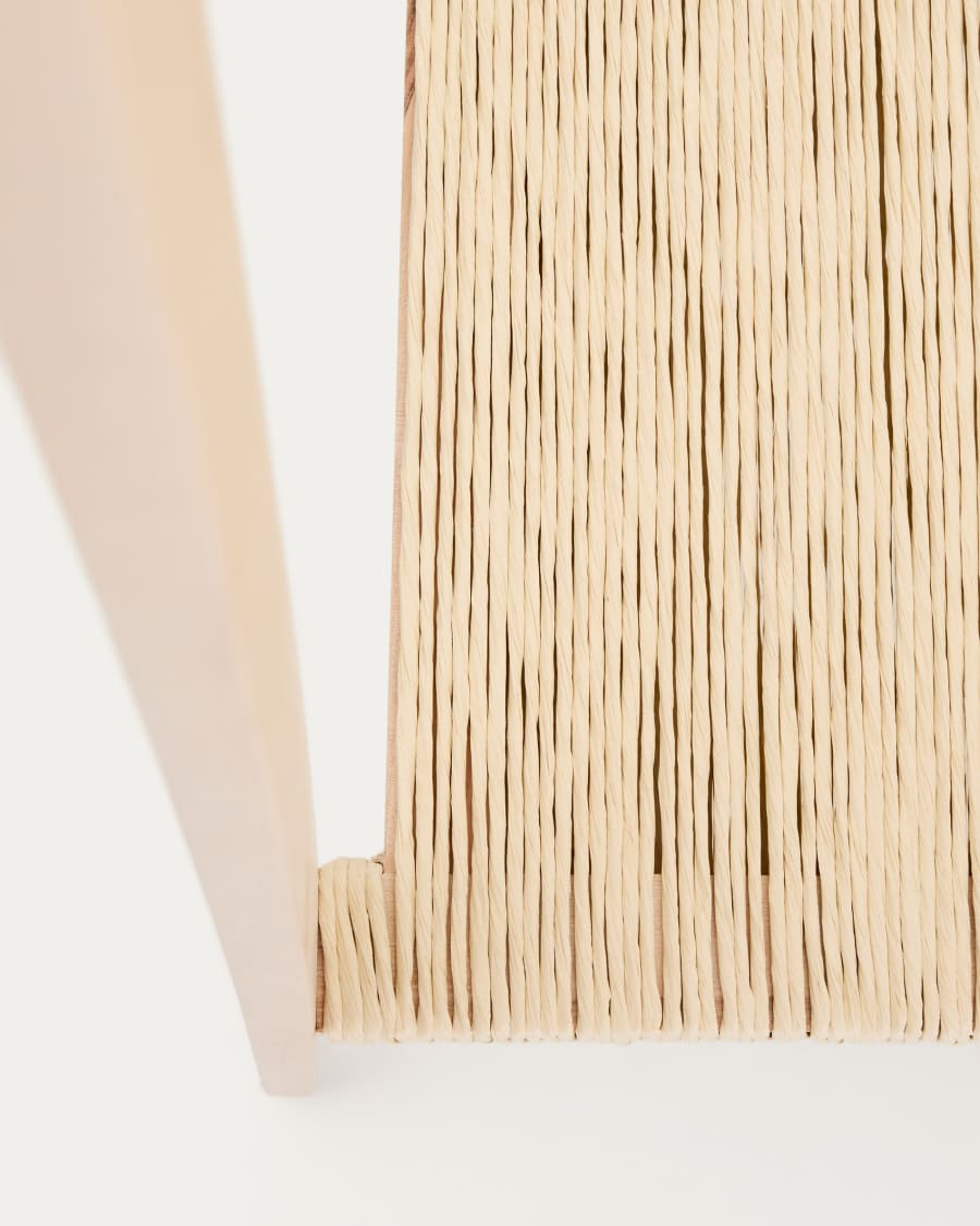 Natane birch wood and rattan clothing rail, 95 x 152 cm