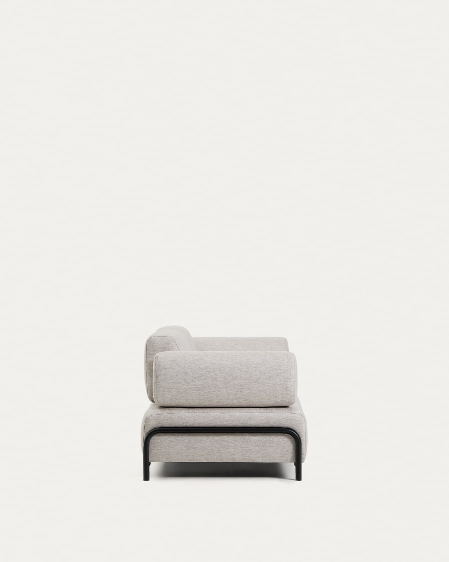 Compo 2-seater greige sofa with black metal frame 200 cm FSC Mix Credit