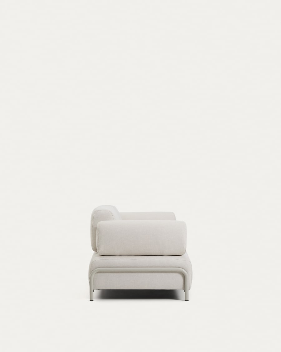 2-Sitzer-Sofa Compo aus Chenille in Ecru mit beigem Metallgestell 200 cm FSC Mix Credit