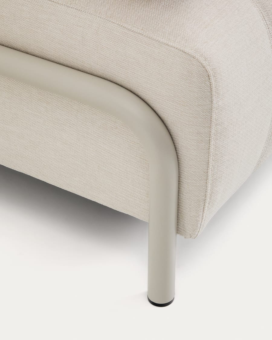 2-Sitzer-Sofa Compo aus Chenille in Ecru mit beigem Metallgestell 200 cm FSC Mix Credit