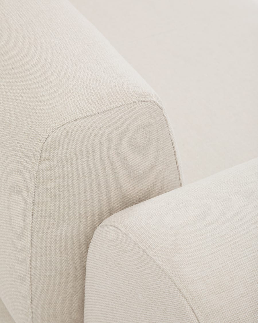 2-Sitzer-Sofa Compo aus Chenille in Ecru mit beigem Metallgestell 200 cm FSC Mix Credit