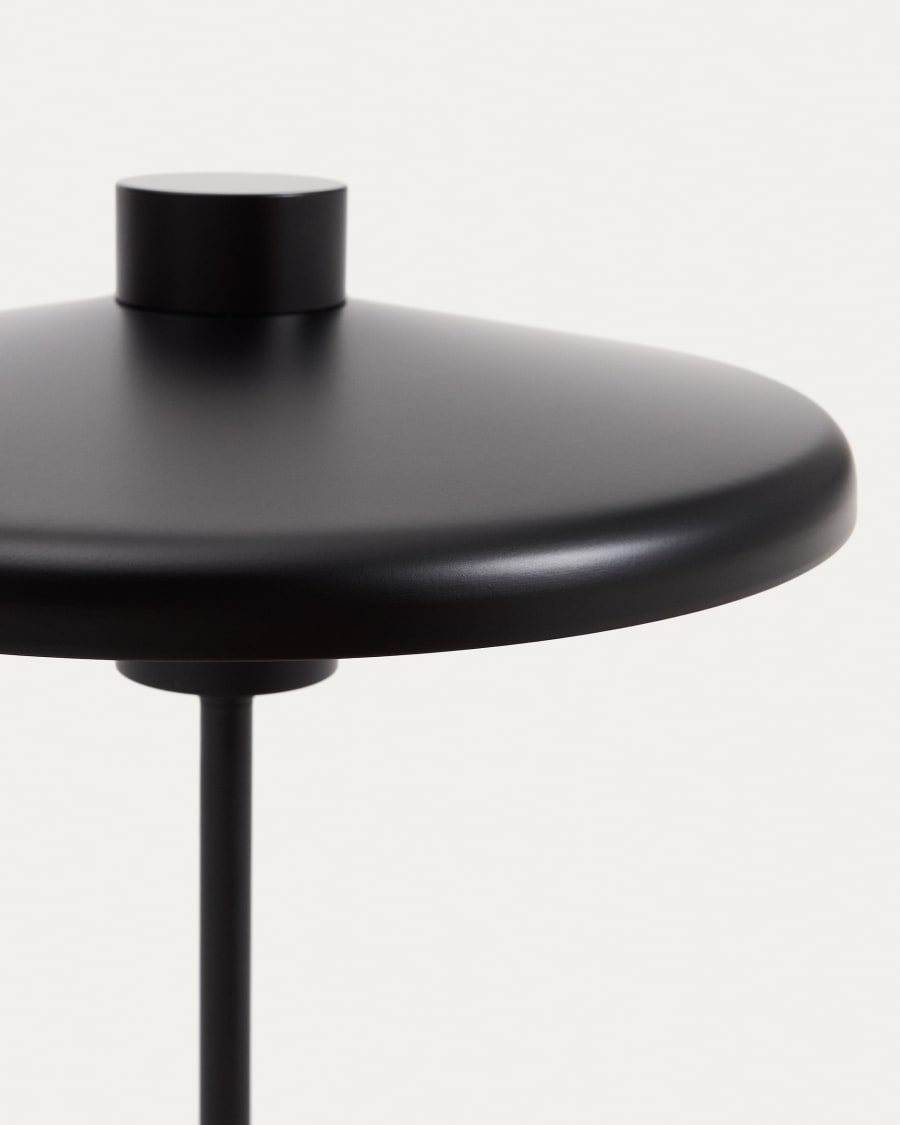 Tischlampe Nuvira aus schwarzem satiniertem Metall