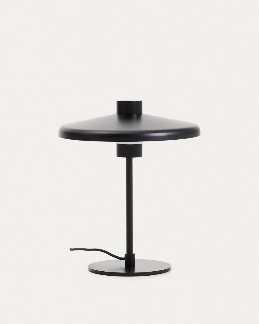 Tischlampe Nuvira aus schwarzem satiniertem Metall