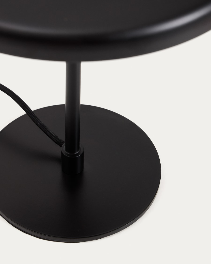 Tischlampe Nuvira aus schwarzem satiniertem Metall