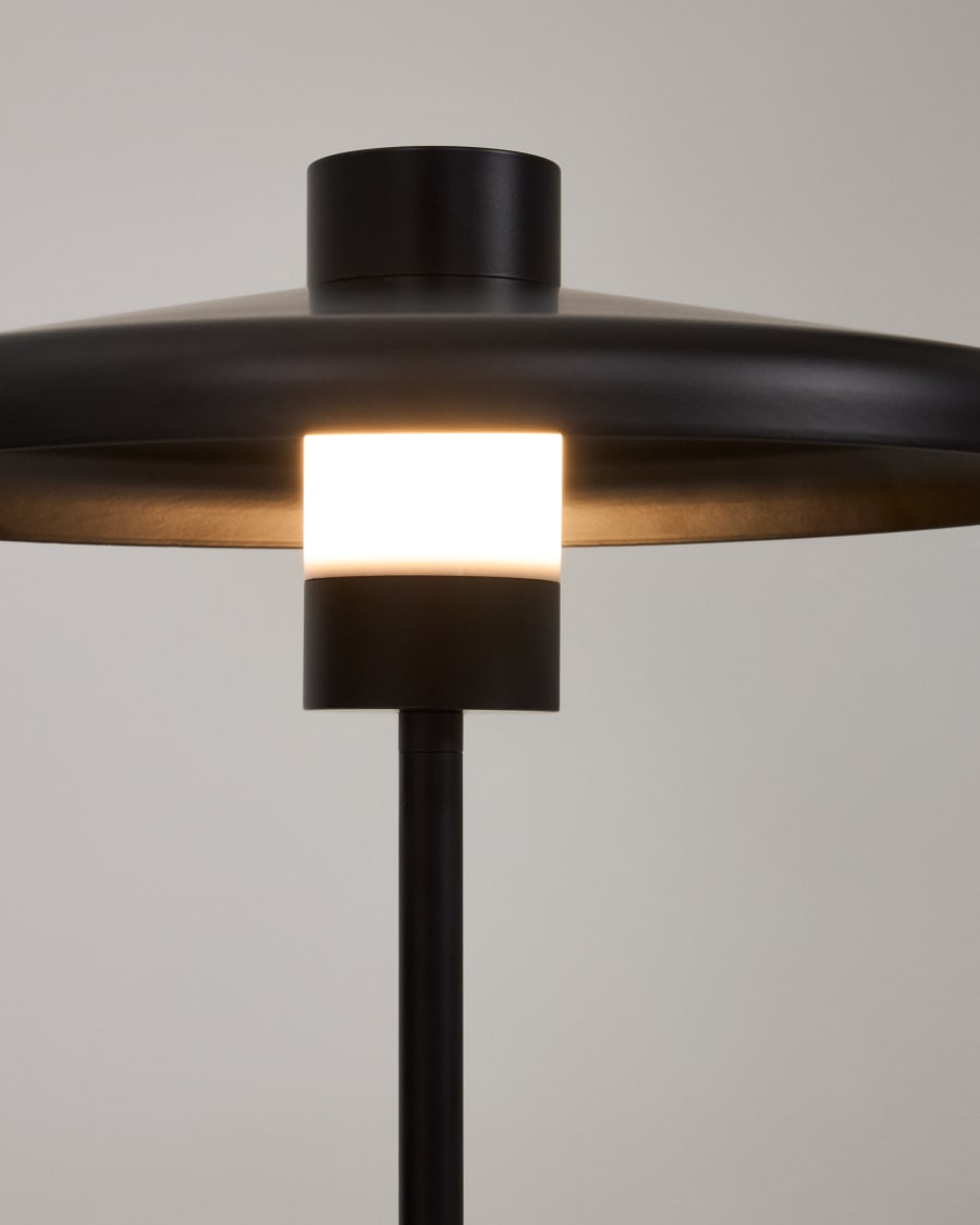 Tischlampe Nuvira aus schwarzem satiniertem Metall