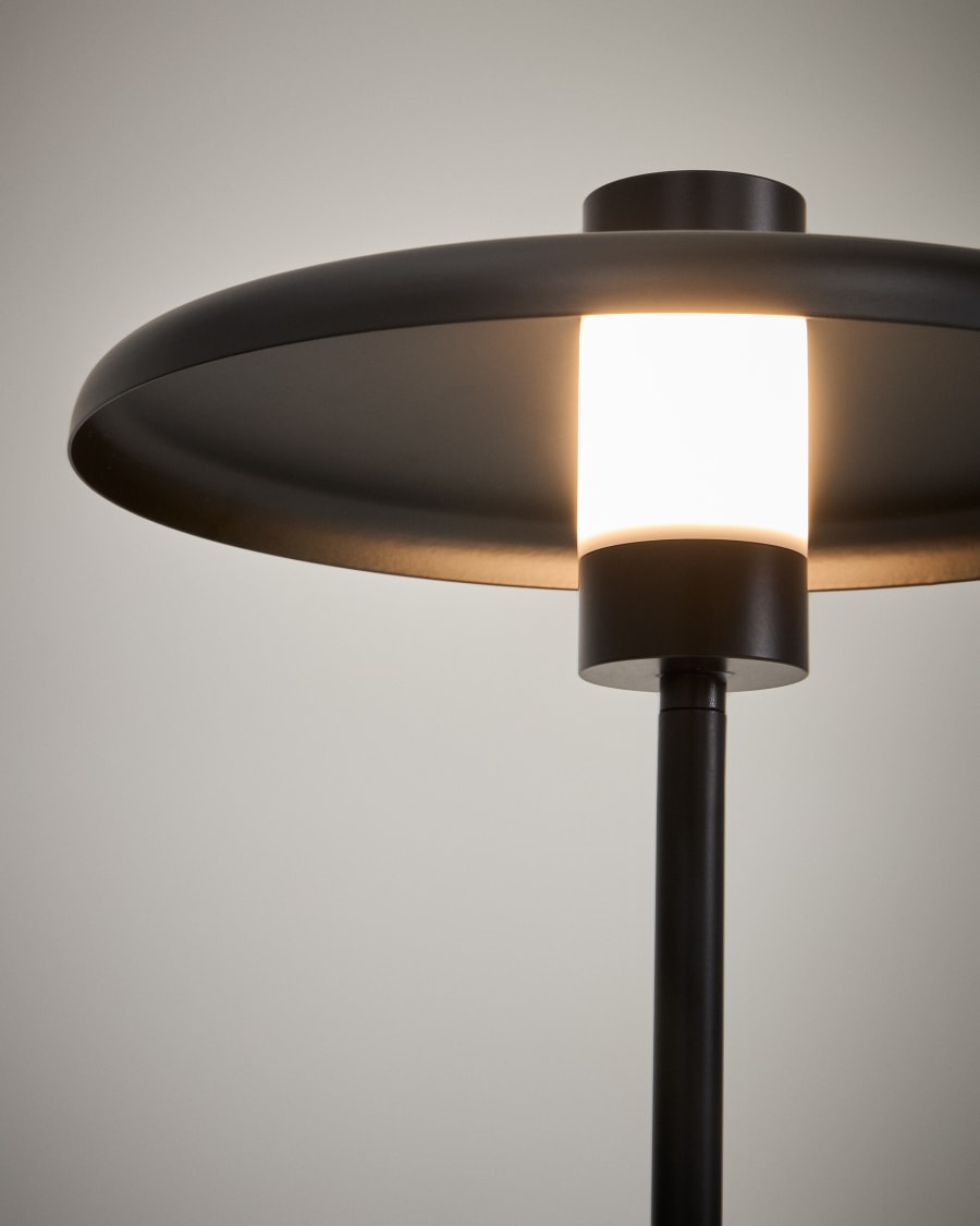 Stehlampe Nuvira aus schwarzem satiniertem Metall