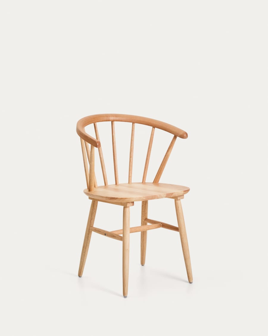 Trise MDF and solid rubber wood chair with natural lacquer