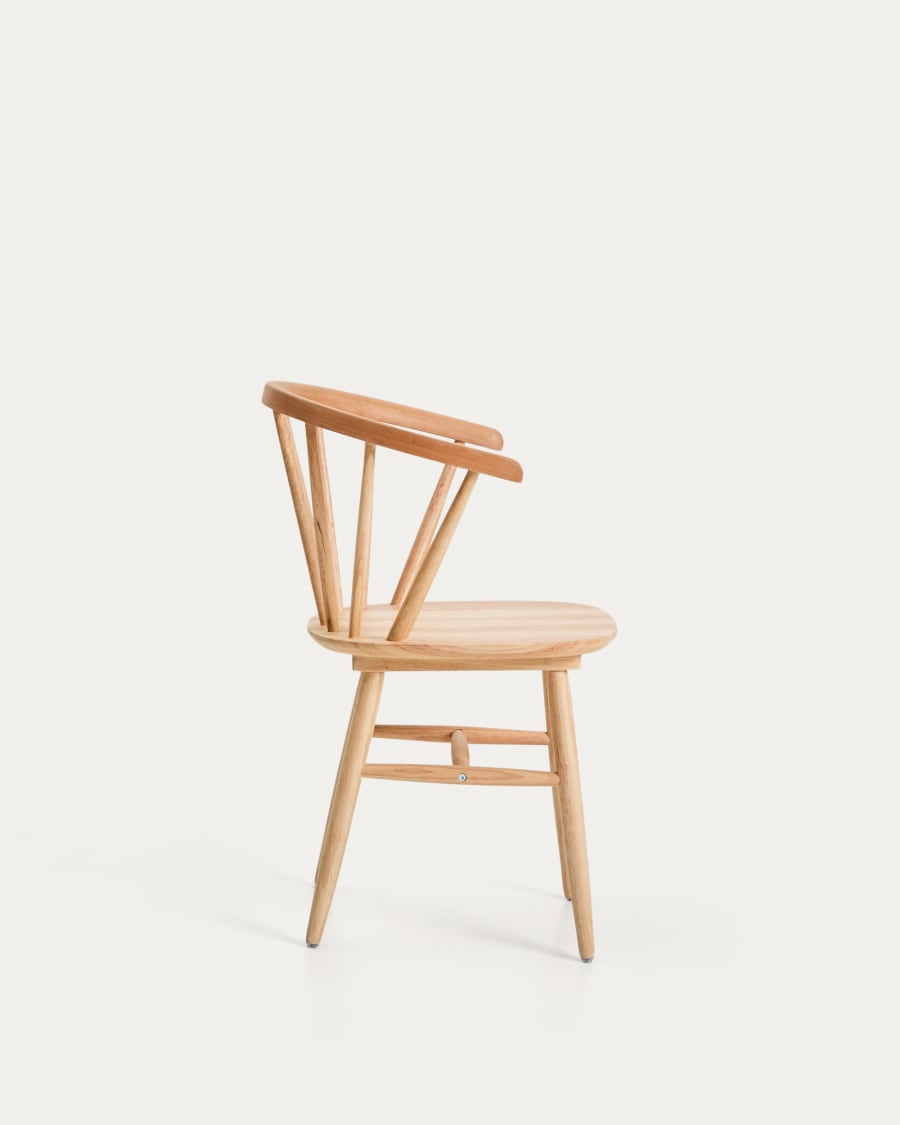 Trise MDF and solid rubber wood chair with natural lacquer