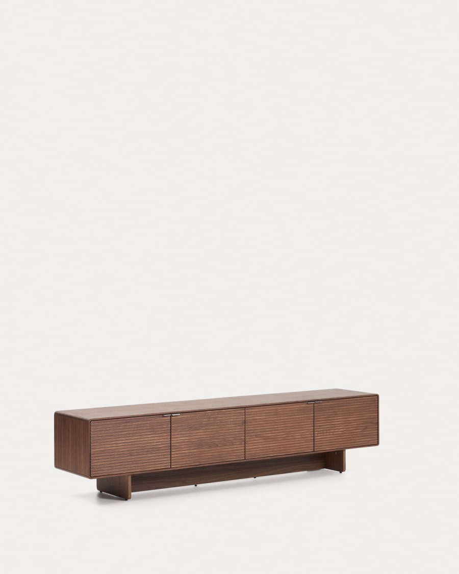 Norlen 4-door TV stand in walnut veneer FSC Mix Credit 200 x 46cm