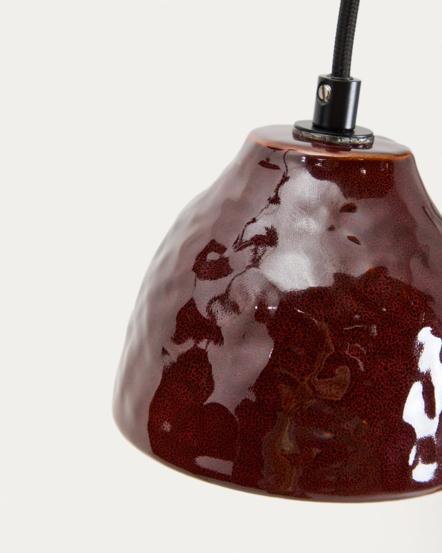 Drava ceiling lamp in burgundy ceramic
